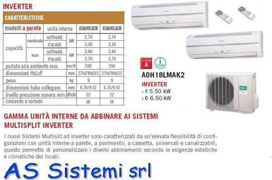 Condizionatore General Fujitsu Dual Split Inverter 9.000 + 9.000 - SOLO FORNITURA