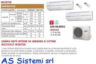 Condizionatore General Fujitsu Dual Split Inverter 12.000 + 9.000 - SOLO FORNITURA